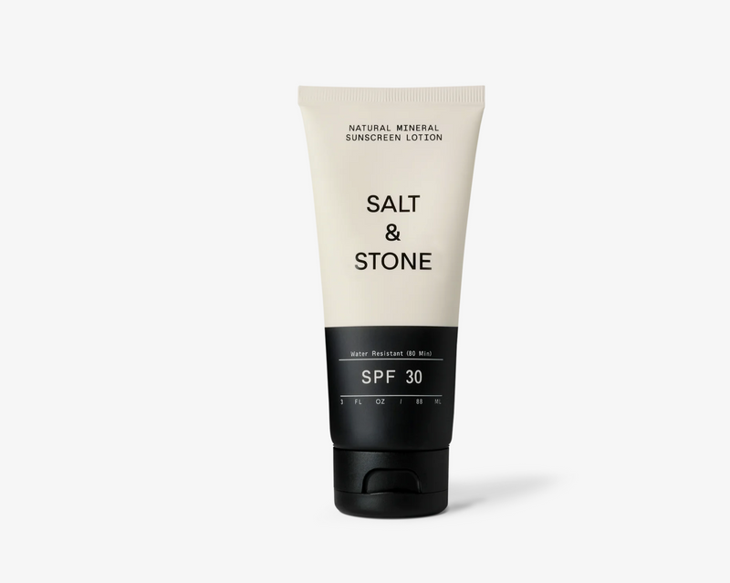 Black and off white Salt & Stone sun cream tube