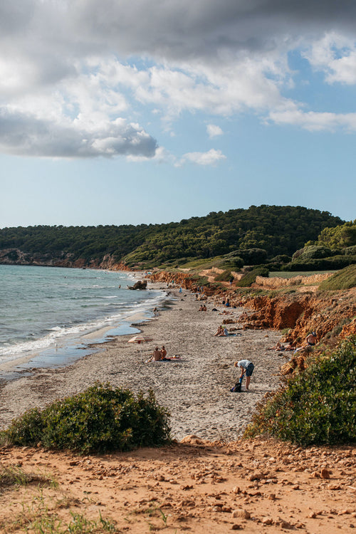 A few people on a beach