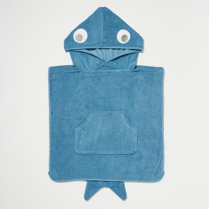 Beach Hooded Towel Shark Tribe Deep Blue