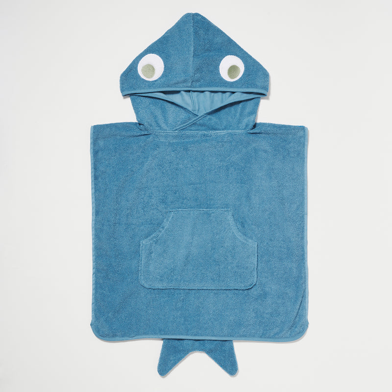 Beach Hooded Towel Shark Tribe Deep Blue