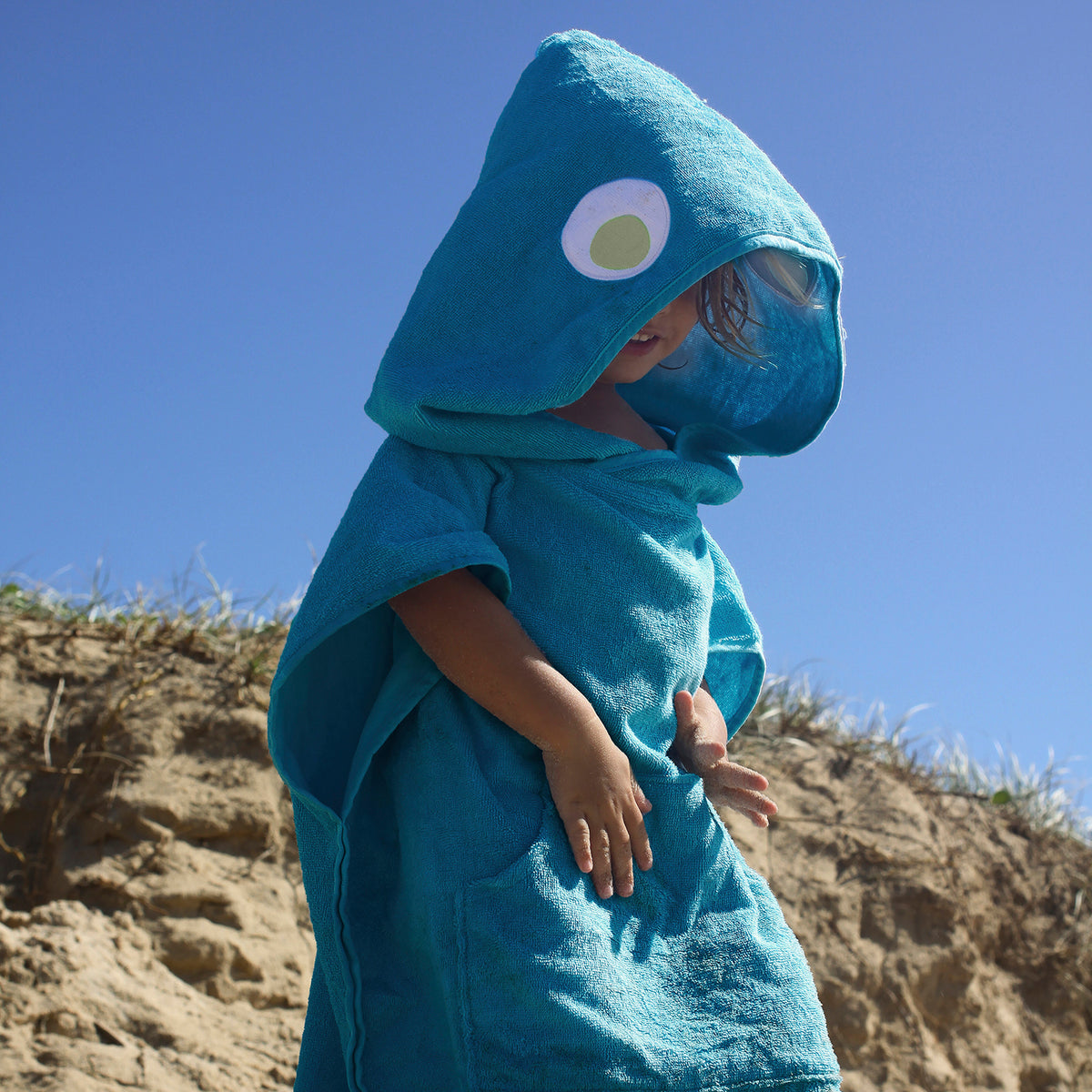 Beach Hooded Towel Shark Tribe Deep Blue