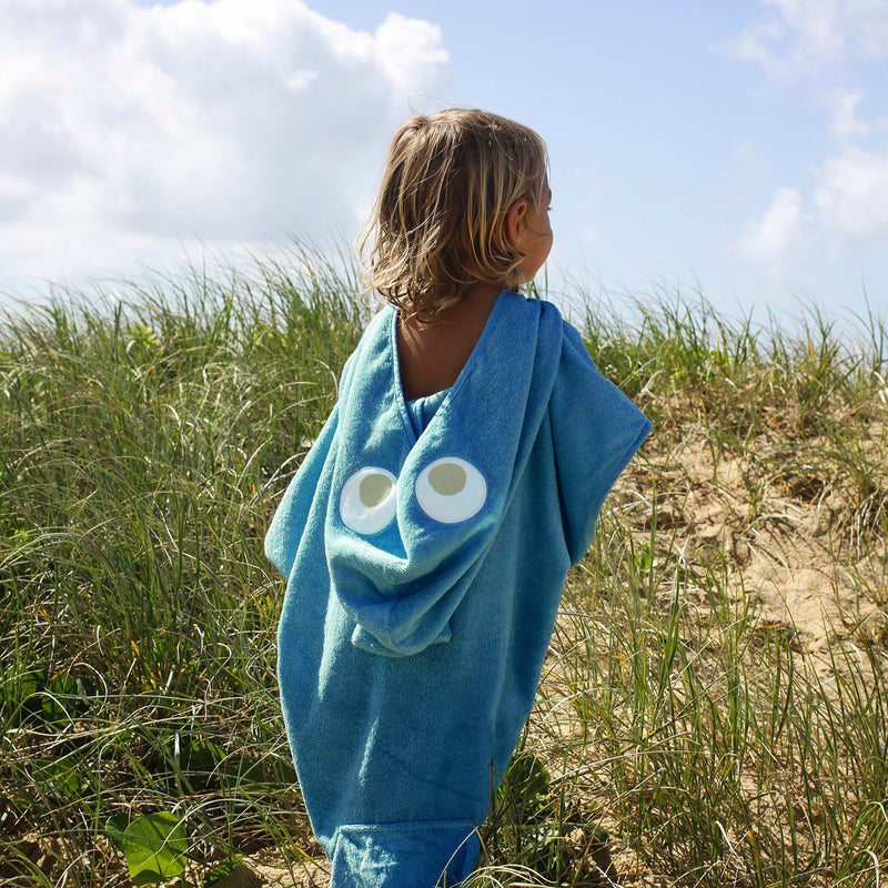 Beach Hooded Towel Shark Tribe Deep Blue